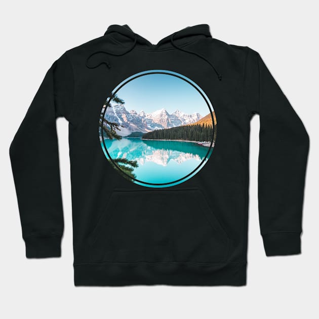 Snowy Mountains Landscape - Tranquility  Natural Hoodie by Fersan